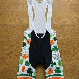 Ireland Irish Leaf Cycling Jersey, St Patrick Holiday Cycling Kit - Bib Short-White