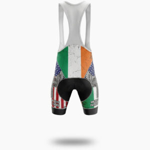 Irish By Blood, American By Birth, Patriot By Choice, Irish Cycling Jersey Set - Bib Shorts-White