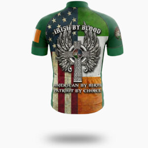 Irish By Blood, American By Birth, Patriot By Choice, Irish Cycling Jersey Set - Short Sleeve Cycling Jersey-White