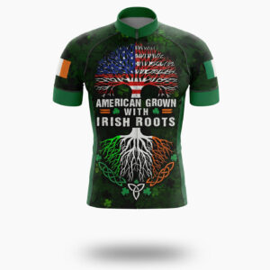Irish Holiday Cycling Jersey, American Grown With Irish Roots Short Sleeve Jersey & Full Kit - Short Sleeve Cycling Jersey-White