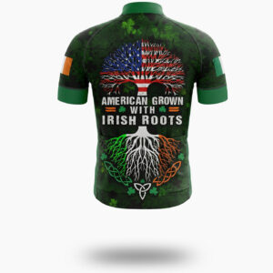 Irish Holiday Cycling Jersey, American Grown With Irish Roots Short Sleeve Jersey & Full Kit - Short Sleeve Cycling Jersey-White