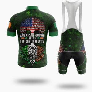 Irish Holiday Cycling Jersey, American Grown With Irish Roots Short Sleeve Jersey & Full Kit - Short Sleeve Cycling Jersey Kit-White
