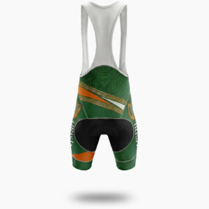 Irish Holiday, Irish Harp, Irish Cross Green Cycling Short Sleeve Jersey Set - Bib Shorts-White