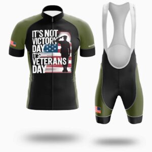 It's Not Victory Day, It's Veterans Day, Veteran Cycling Jersey Short Sleeve - Short Sleeve Cycling Jersey Kit-White