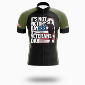 It's Not Victory Day, It's Veterans Day, Veteran Cycling Jersey Short Sleeve - Short Sleeve Cycling Jersey-White