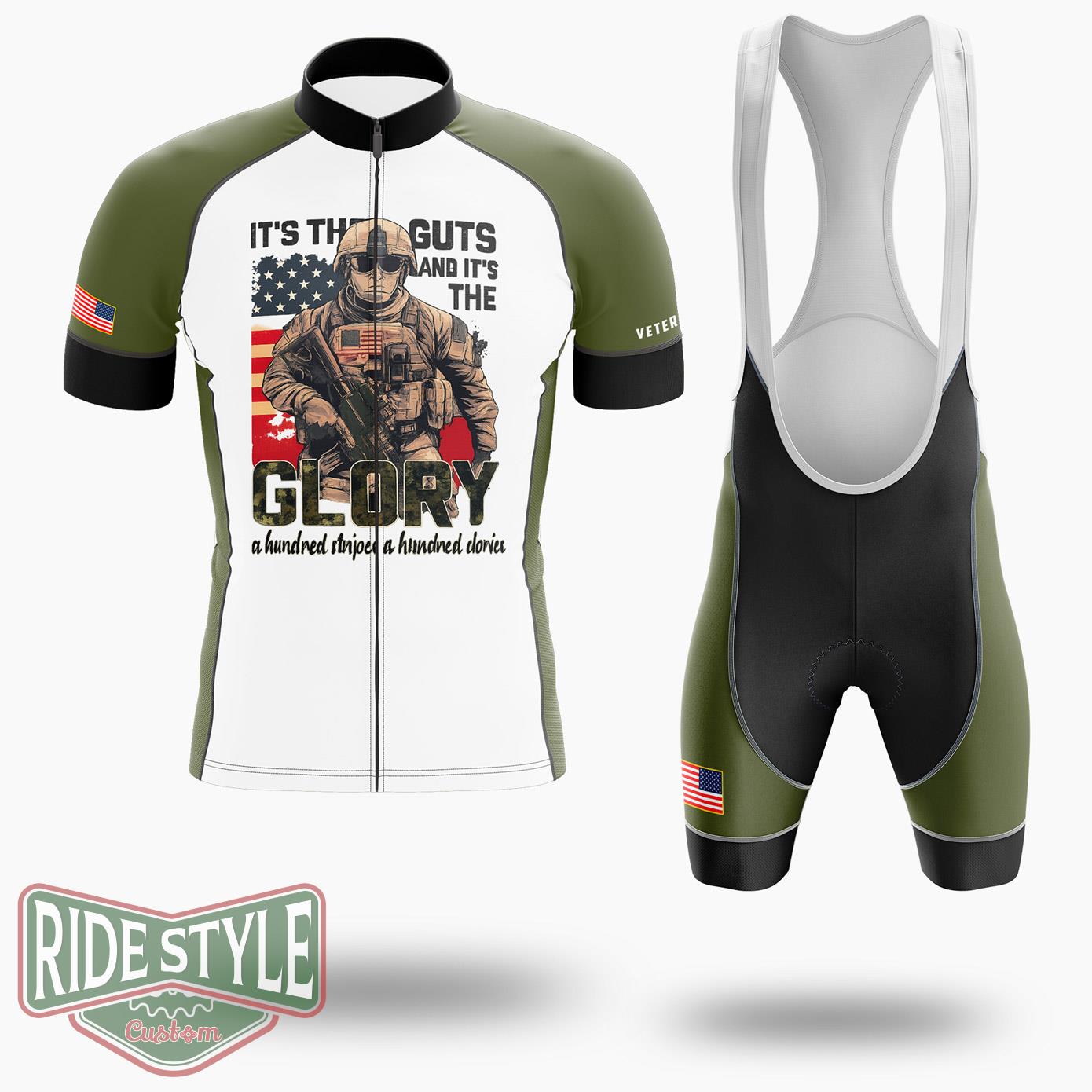 It's The Guts And The Glory Patriotic Cycling Jersey - Short Sleeve Cycling Jersey Kit-White