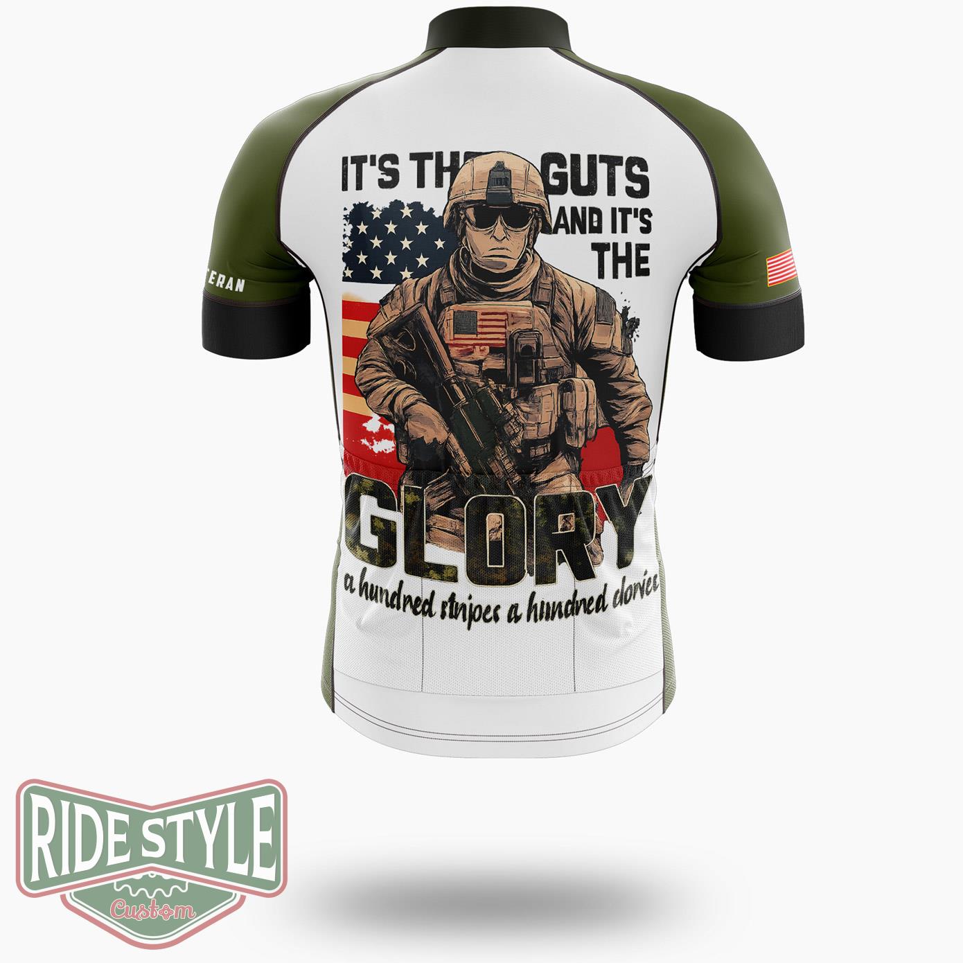 It's The Guts And The Glory Patriotic Cycling Jersey - Short Sleeve Cycling Jersey-White