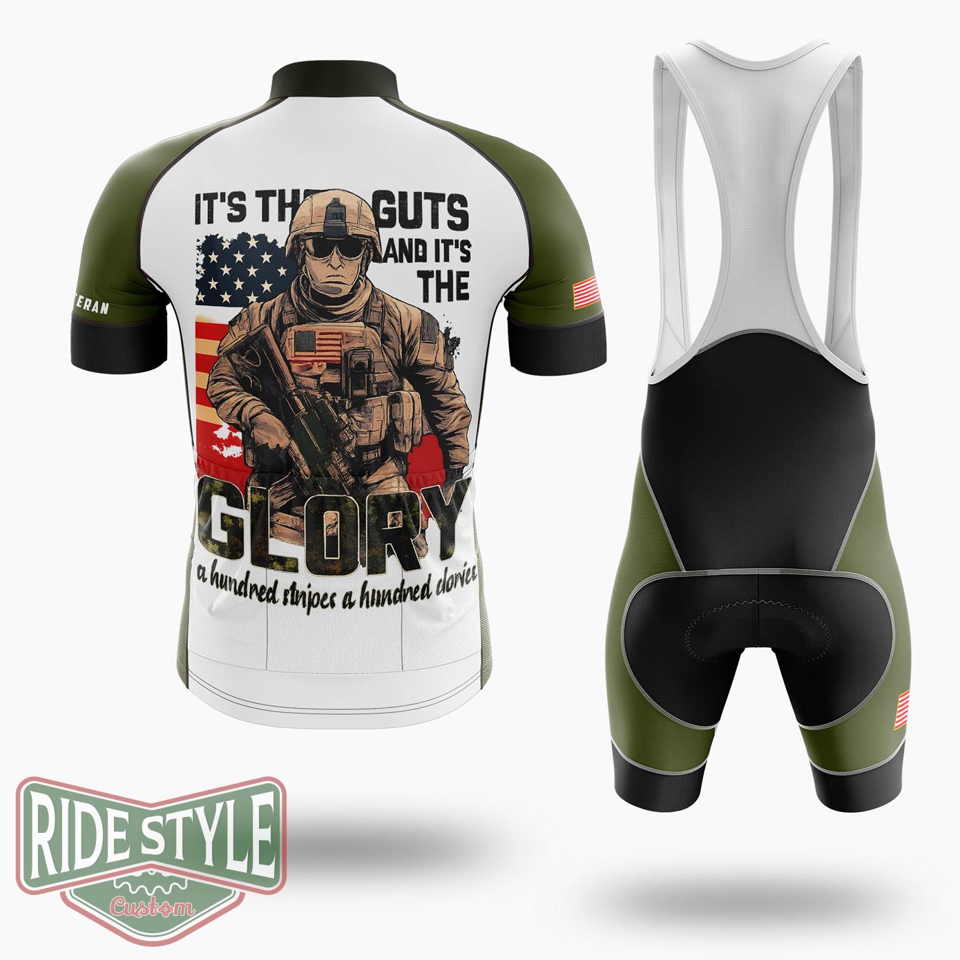 It's The Guts And The Glory Patriotic Cycling Jersey - Short Sleeve Cycling Jersey Kit-White
