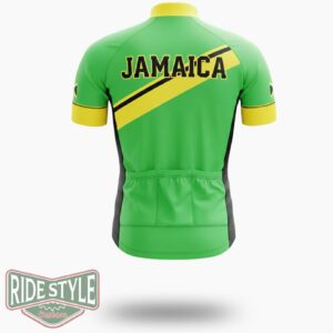 Jamaica Green Cycling Jersey Outfit - Short Sleeve Cycling Jersey-White