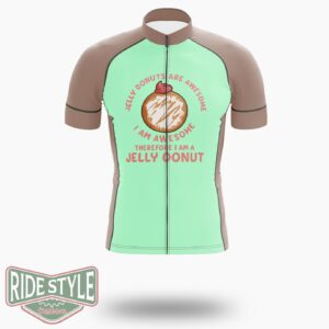 Jelly Donuts Are Awesome I Am Awesome Funny Jelly Donut Cycling Jersey Kit, Bicycle Clothing Summer New - Short Sleeve Cycling Jersey-White