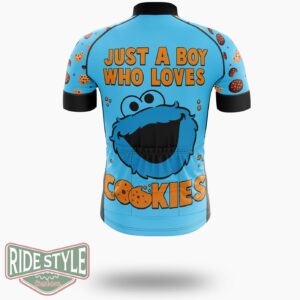 Just A Boy Who Loves Cookies Cycling Jersey Kit, Bicycle Clothing - Short Sleeve Cycling Jersey-White