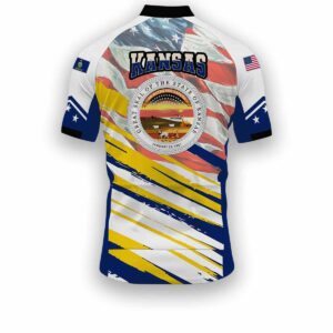 Kansas States Cycling Jersey, USA Flag Men Women Jersey Full Kit - Short Sleeve Cycling Jersey-White