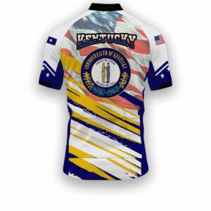 Kentucky States Cycling Jersey, USA Flag Men Women Jersey Full Kit - Short Sleeve Cycling Jersey-White