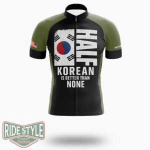 Korea Flag Shirt - Half Korean Is Better Than None Cycling Jersey - Short Sleeve Cycling Jersey-White