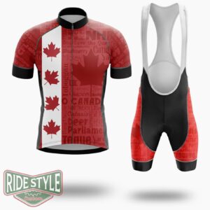 Leaf Canada Cycling Jersey Outfit - Short Sleeve Cycling Jersey Kit-White
