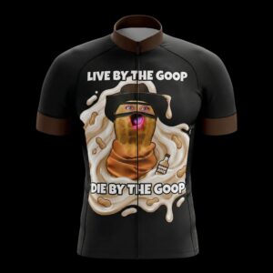 Live By The Goop Die By The Goop Funny Cycling Jersey, Cycling Bicycle Shirt - Men's Short Sleeve Jersey - S