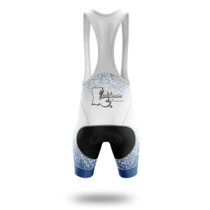 Louisiana Cycling Jersey, Louisiana Map Cycling Jersey - Bib Shorts-White