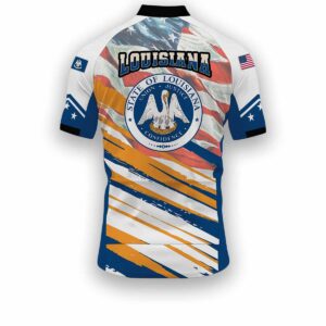 Louisiana States Cycling Jersey, USA Flag Men Women Jersey Full Kit - Short Sleeve Cycling Jersey-White