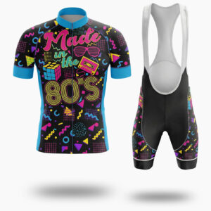 Made In The 80s Men's Cycling Jersey Retro 80s Jersey - Short Sleeve Cycling Jersey Kit-White