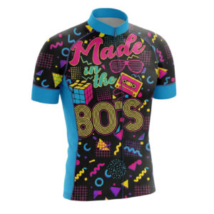 Made In The 80s Men's Cycling Jersey Retro 80s Jersey - Short Sleeve Cycling Jersey-White