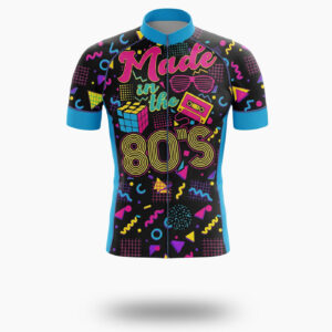 Made In The 80s Men's Cycling Jersey Retro 80s Jersey - Short Sleeve Cycling Jersey-White