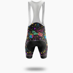 Made In The 80s Men's Cycling Jersey Retro 80s Jersey - Bib Shorts-White