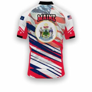 Maine States Cycling Jersey, USA Flag Men Women Jersey Full Kit - Short Sleeve Cycling Jersey-White
