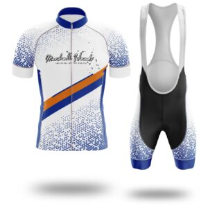 Marshall Islands Cycling Jersey, Marshall Islands Map Cycling Jersey and Bib Short Set - Short Sleeve Cycling Jersey Kit-White