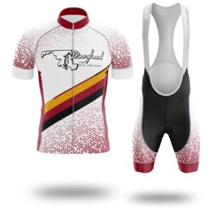 Maryland Cycling Jersey Unique and Bib Short, Maryland Map Cycling Jersey - Short Sleeve Cycling Jersey Kit-White