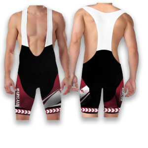 Maryland States Cycling Jersey, Maps Haftone Vintage Pattern Men Women Jersey Full Kit - Bib Shorts-White