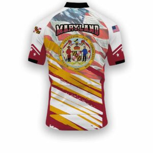 Maryland States Cycling Jersey, USA Flag Men Women Jersey Full Kit - Short Sleeve Cycling Jersey-White