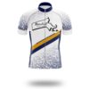 Massachusetts Cycling Jersey, Performance Massachusetts Map Cycling Jersey and Bib Short - Short Sleeve Cycling Jersey-White