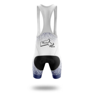 Massachusetts Cycling Jersey, Performance Massachusetts Map Cycling Jersey and Bib Short - Bib Shorts-White