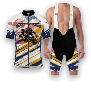 Massachusetts States Cycling Jersey, USA Flag Men Women Jersey Full Kit - Short Sleeve Cycling Jersey Kit-White
