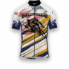 Massachusetts States Cycling Jersey, USA Flag Men Women Jersey Full Kit - Short Sleeve Cycling Jersey-White