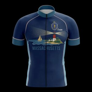 Massachusetts Team Cycling Jersey, Cycling Bicycle Shirt - Men's Short Sleeve Jersey - S