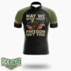 May We Never Forget Freedom Isn't Free Veterans Gift Shirt, Cycling Jersey Shirt - Short Sleeve Cycling Jersey-White