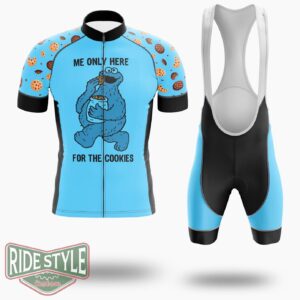 Me Only Here For The Cookies Cycling Jersey Kit, Bicycle Clothing - Short Sleeve Cycling Jersey Kit-White