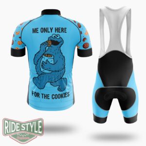 Me Only Here For The Cookies Cycling Jersey Kit, Bicycle Clothing - Short Sleeve Cycling Jersey Kit-White