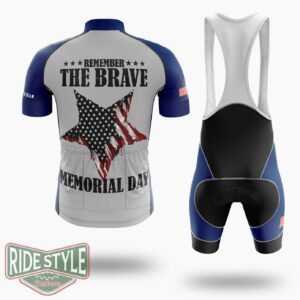 Memorial Day 2021 - Remember The Brave Memorial Day Cycling Jersey Kit - Short Sleeve Cycling Jersey Kit-White