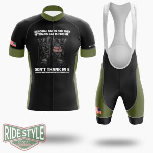 Memorial Day Is For Them Veteran's Cycling Jersey Kit - Short Sleeve Cycling Jersey Kit-White