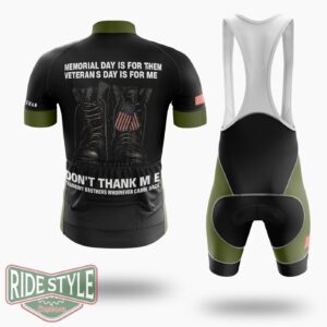 Memorial Day Is For Them Veteran's Cycling Jersey Kit - Short Sleeve Cycling Jersey Kit-White