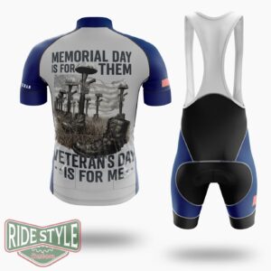 Memorial Day Is For Them Veteran's Day Is For Me Cycling Jersey Kit - Short Sleeve Cycling Jersey Kit-White