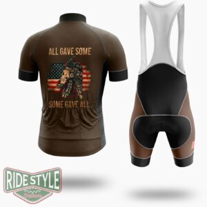 Memorial Day Military Vintage Us Patriotic American Skull Cycling Jersey Kit - Short Sleeve Cycling Jersey Kit-White