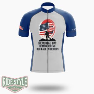Memorial Day Remembering Our Fallen Heroe Cycling Jersey Kit - Short Sleeve Cycling Jersey-White