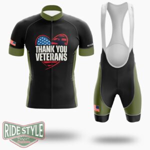 Memorial Day Thank You For Your Service Military Veterans Cycling Jersey Kit - Short Sleeve Cycling Jersey Kit-White