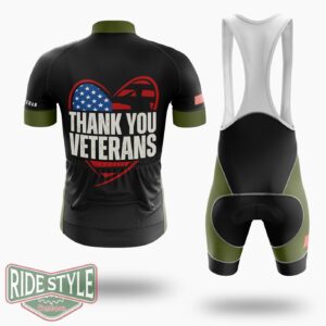 Memorial Day Thank You For Your Service Military Veterans Cycling Jersey Kit - Short Sleeve Cycling Jersey Kit-White