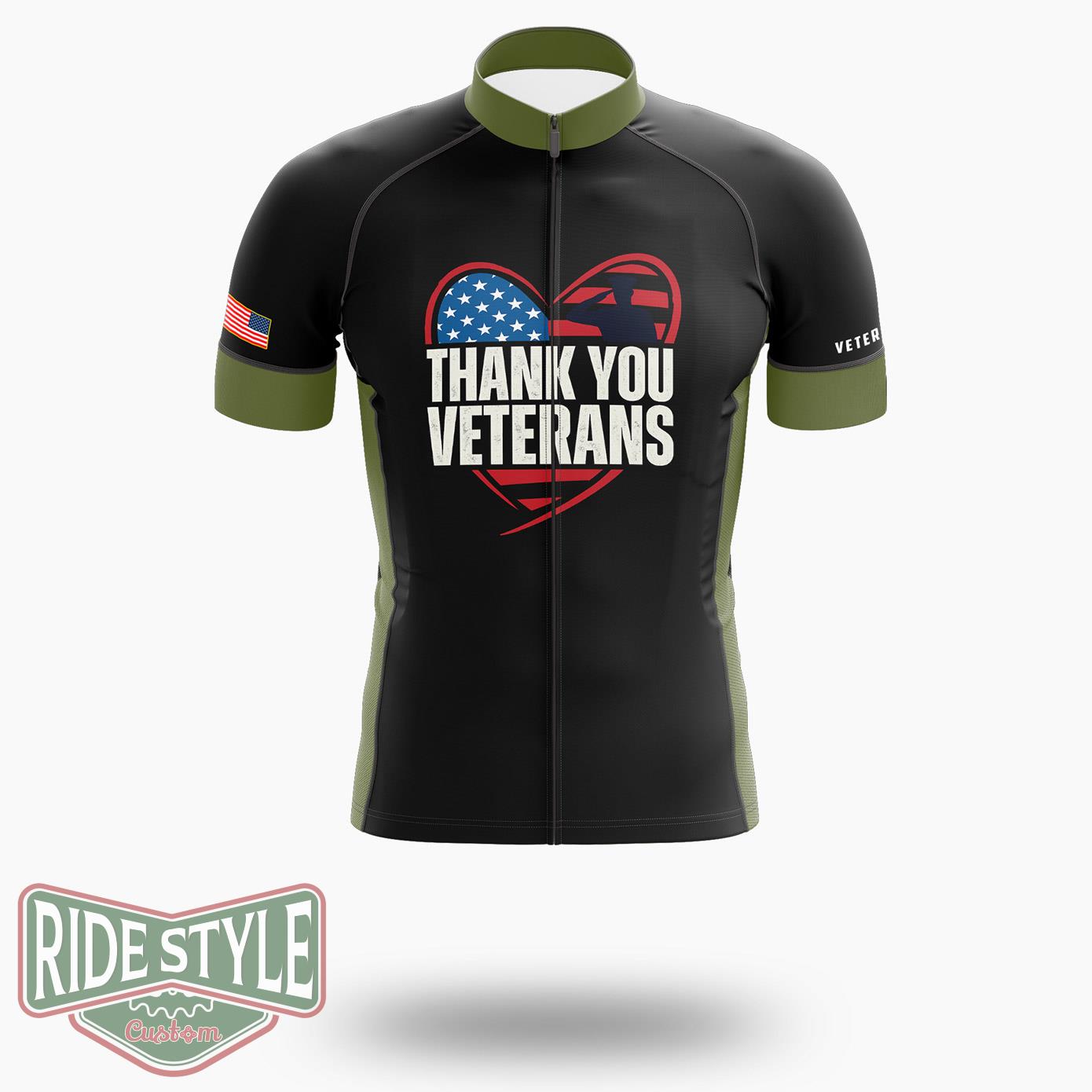 Memorial Day Thank You For Your Service Military Veterans Cycling Jersey Kit - Short Sleeve Cycling Jersey-White