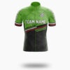 Men Cycling Jersey Green Color, Bike Jersey Custom Team Name, Custom Name, Bike Jersey - Short Sleeve Cycling Jersey-White