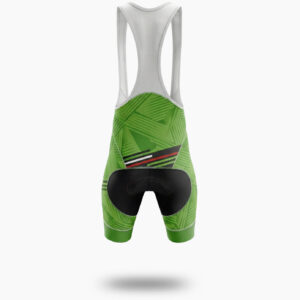 Men Cycling Jersey Green Color, Bike Jersey Custom Team Name, Custom Name, Bike Jersey - Bib Shorts-White